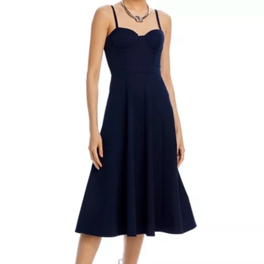 Aqua Navy Midi Dress